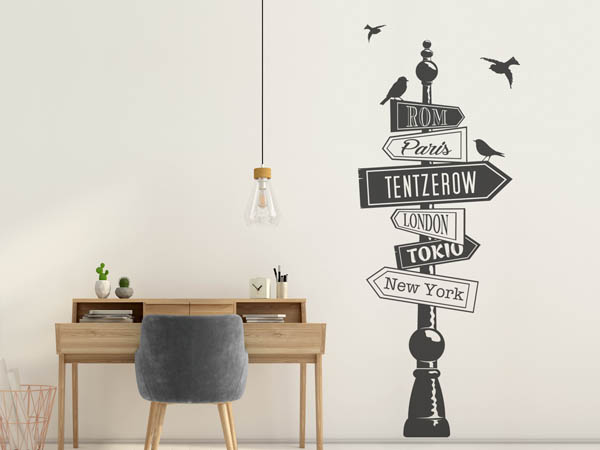 Wandtattoo Tentzerow Wegweiser