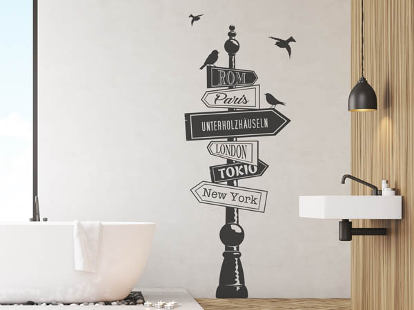 Wandtattoo Unterholzhäuseln Wegweiser