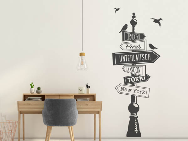 Wandtattoo Unterlaitsch Wegweiser