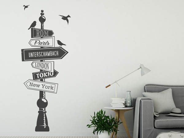 Wandtattoo Unterschambach Wegweiser