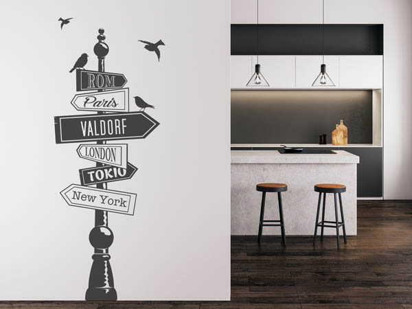 Wandtattoo Valdorf Wegweiser