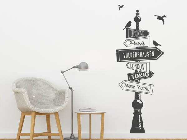 Wandtattoo Volkershausen Wegweiser