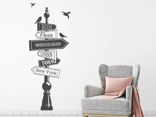 Wandtattoo Vorderziegelhalden Wegweiser