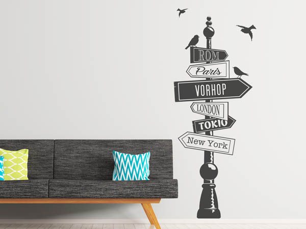 Wandtattoo Vorhop Wegweiser