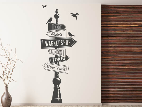 Wandtattoo Wagnershof Wegweiser