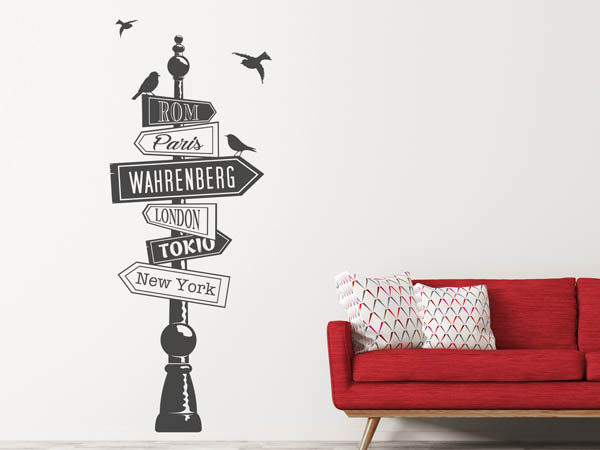 Wandtattoo Wahrenberg Wegweiser