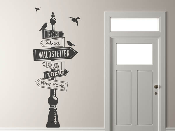 Wandtattoo Waldstetten Wegweiser