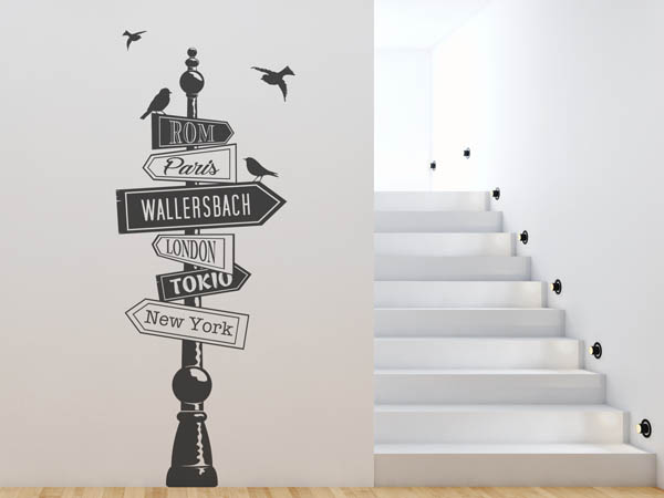 Wandtattoo Wallersbach Wegweiser