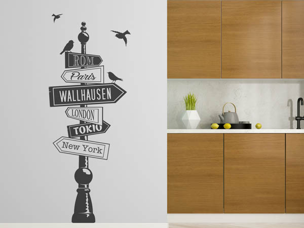 Wandtattoo Wallhausen Wegweiser