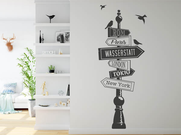 Wandtattoo Wasserstatt Wegweiser