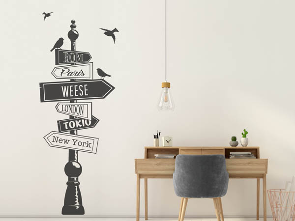 Wandtattoo Weese Wegweiser