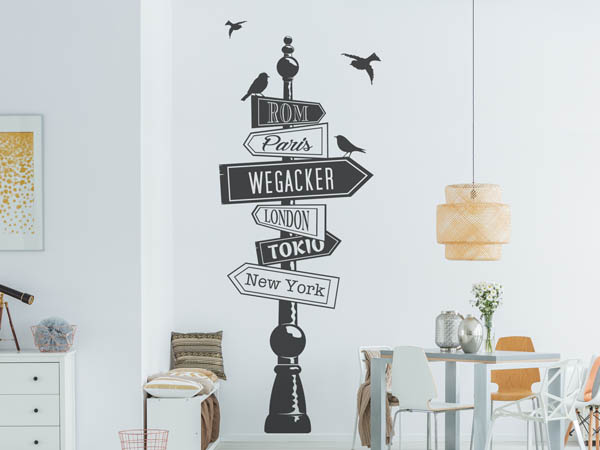 Wandtattoo Wegacker Wegweiser