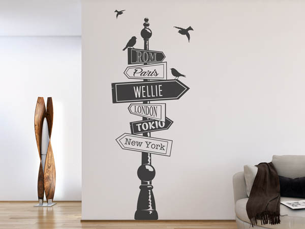 Wandtattoo Wellie Wegweiser