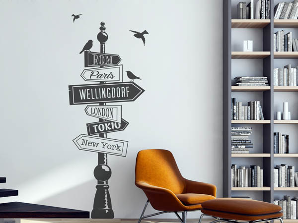 Wandtattoo Wellingdorf Wegweiser