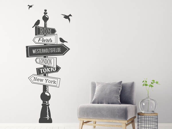 Wandtattoo Westerholtsfelde Wegweiser
