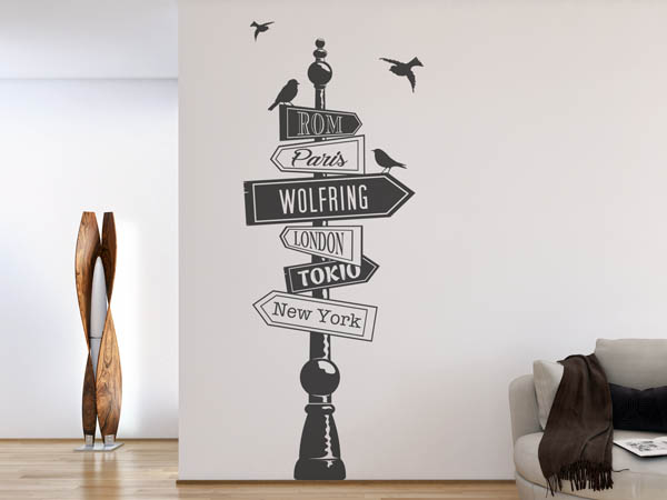 Wandtattoo Wolfring Wegweiser