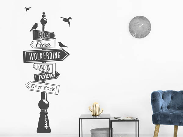 Wandtattoo Wolkerding Wegweiser