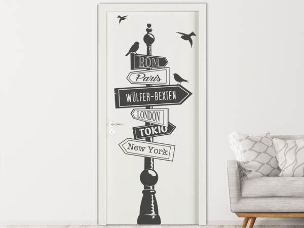 Wandtattoo Wülfer-Bexten Wegweiser