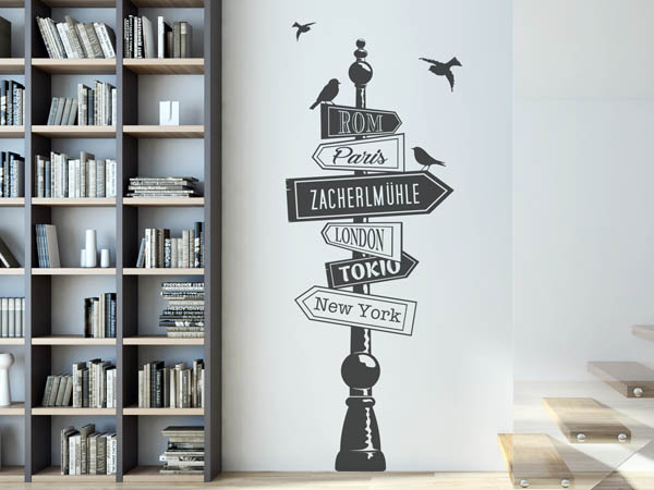 Wandtattoo Zacherlmühle Wegweiser
