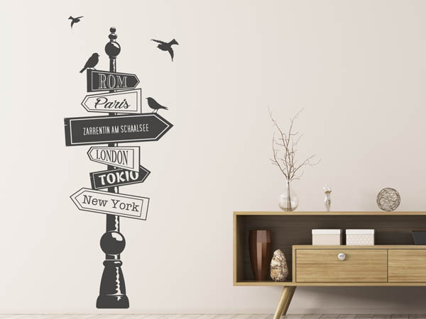 Wandtattoo Zarrentin am Schaalsee Wegweiser