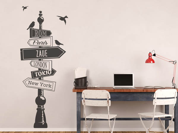 Wandtattoo Zaue Wegweiser