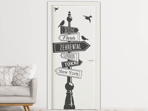 Wandtattoo Zehrental Wegweiser