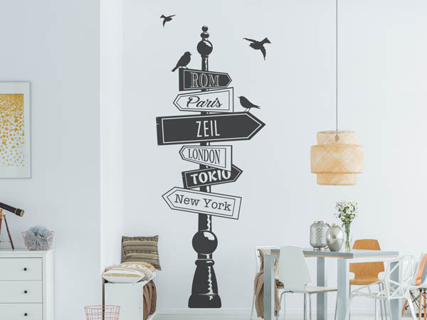 Wandtattoo Zeil Wegweiser