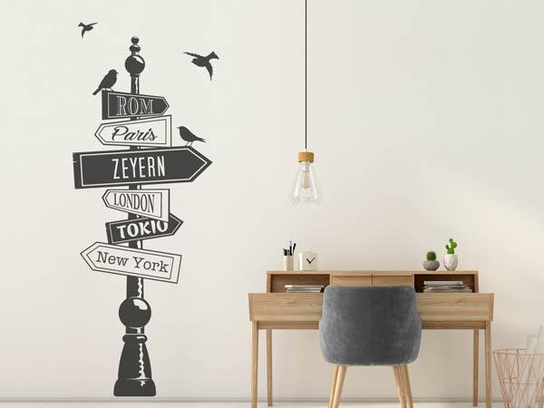 Wandtattoo Zeyern Wegweiser