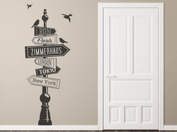 Wandtattoo Zimmerhaus Wegweiser