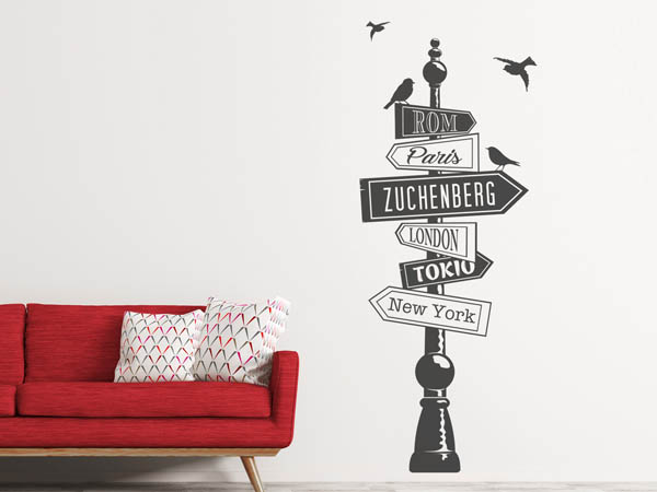 Wandtattoo Zuchenberg Wegweiser