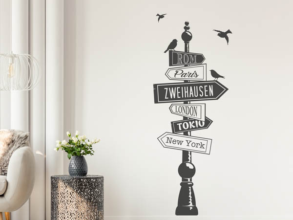 Wandtattoo Zweihausen Wegweiser