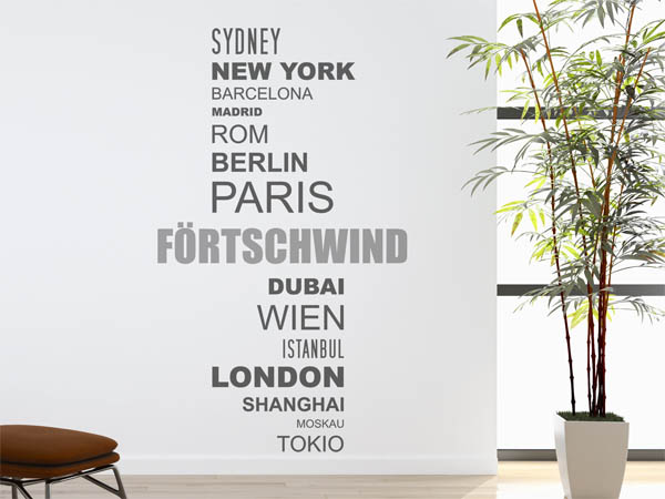 Wandtattoo Förtschwind mit Weltstädten