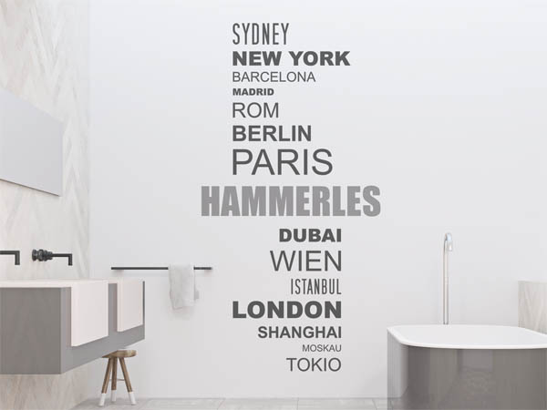 Wandtattoo Hammerles mit Weltstädten