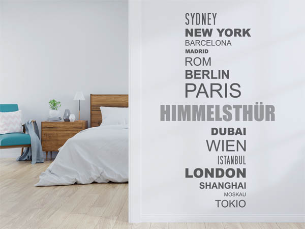 Wandtattoo Himmelsthür mit Weltstädten