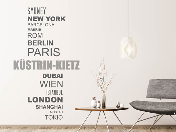 Wandtattoo Küstrin-Kietz mit Weltstädten