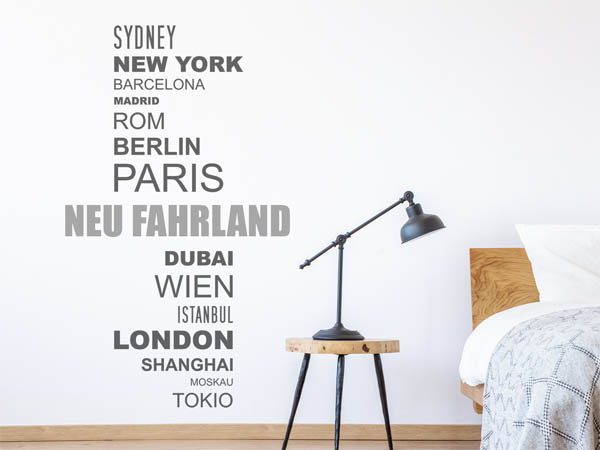 Wandtattoo Neu Fahrland mit Weltstädten