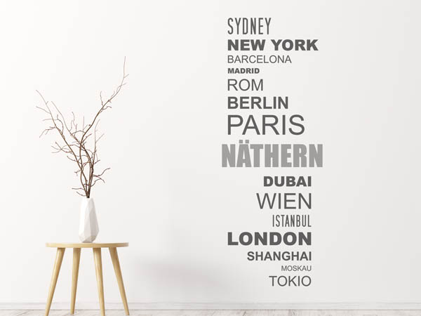 Wandtattoo Näthern mit Weltstädten
