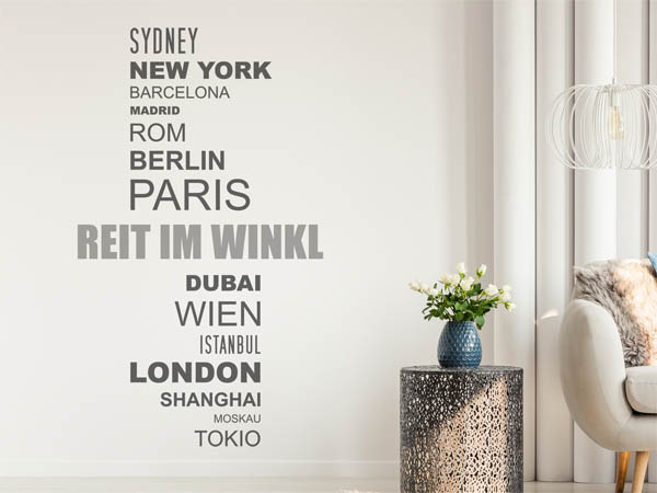 Wandtattoo Reit im Winkl mit Weltstädten