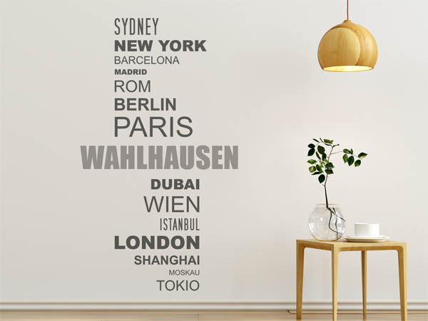 Wandtattoo Wahlhausen mit Weltstädten