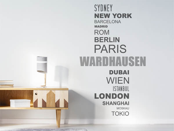 Wandtattoo Wardhausen mit Weltstädten