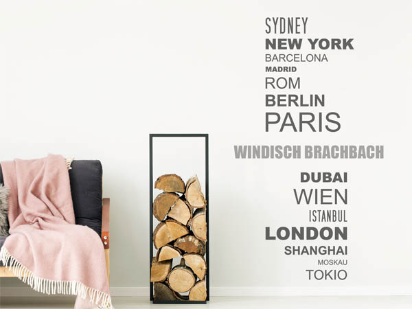 Wandtattoo Windisch Brachbach mit Weltstädten