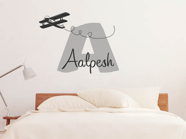 Wandtattoo Aalpesh mit Flugzeug