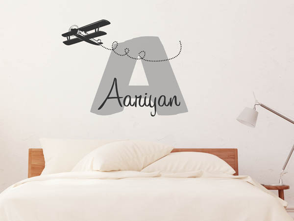 Wandtattoo Aariyan mit Flugzeug