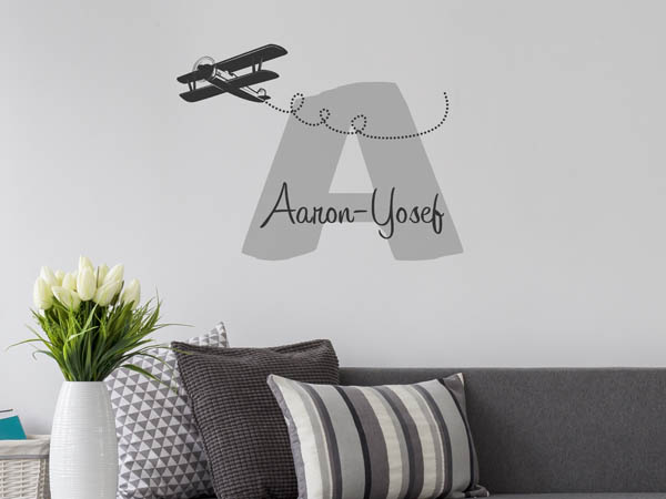 Wandtattoo Aaron-Yosef mit Flugzeug