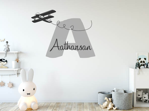 Wandtattoo Aatharsan mit Flugzeug