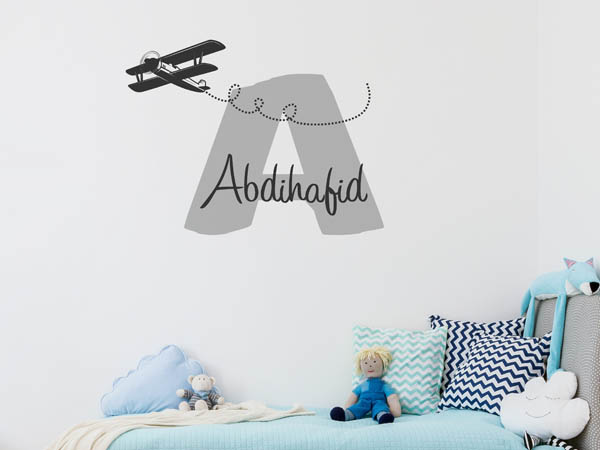 Wandtattoo Abdihafid mit Flugzeug