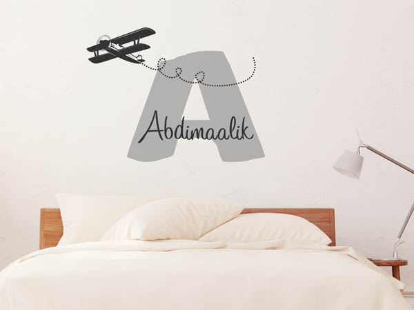 Wandtattoo Abdimaalik mit Flugzeug