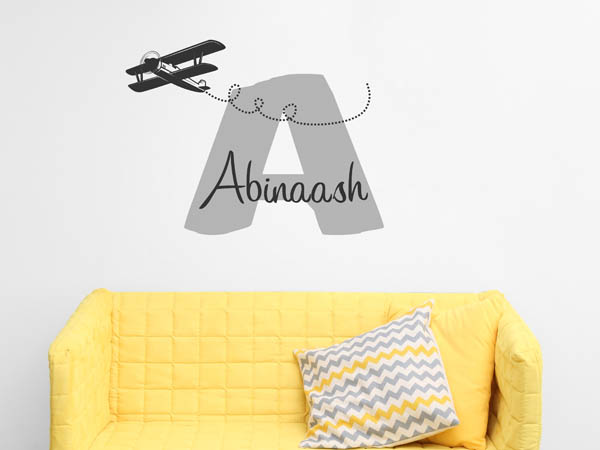 Wandtattoo Abinaash mit Flugzeug