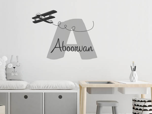 Wandtattoo Aboorvan mit Flugzeug