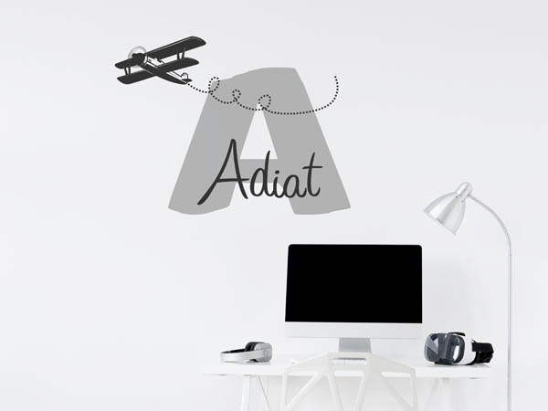 Wandtattoo Adiat mit Flugzeug